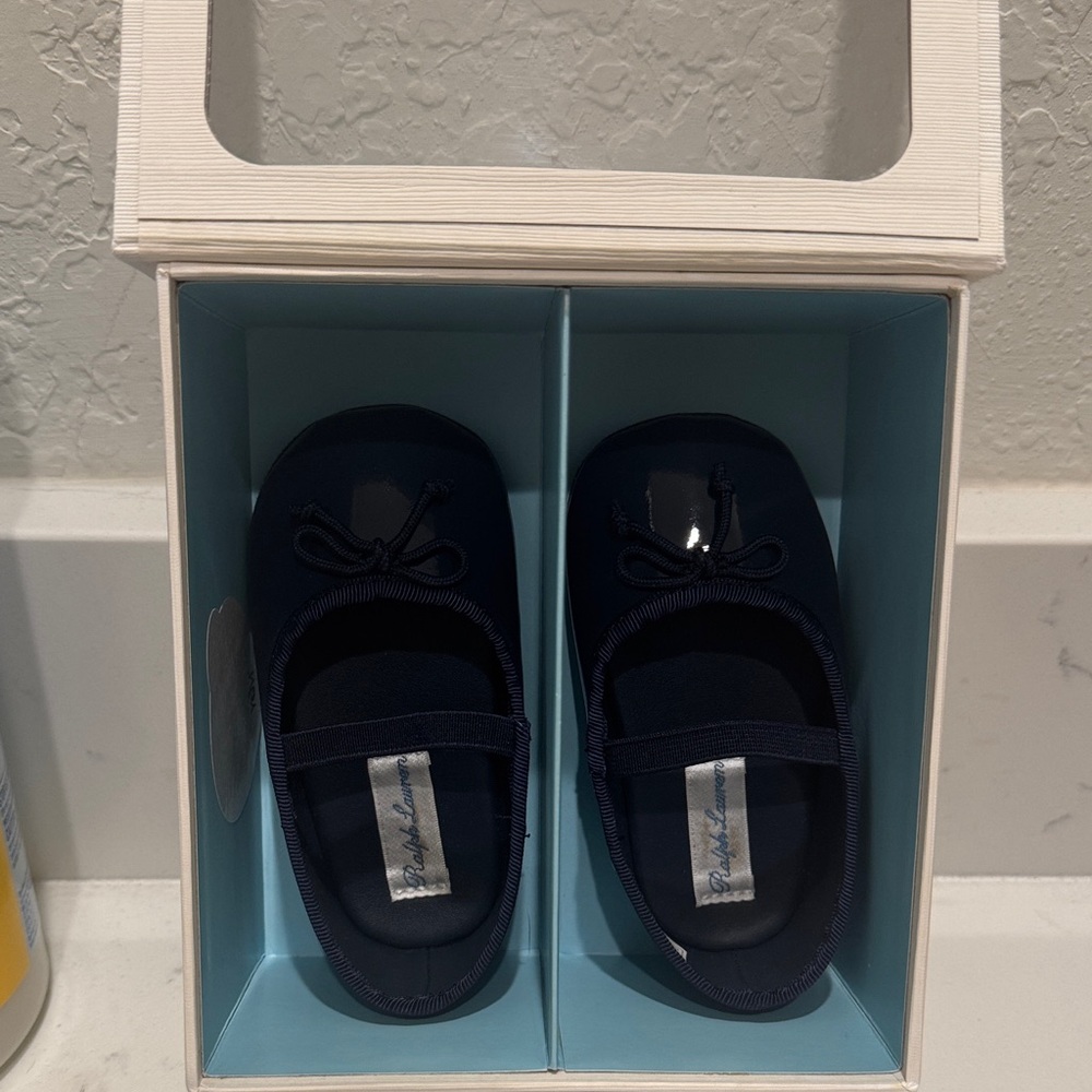 Ralph Lauren Navy Baby Walker Shoes